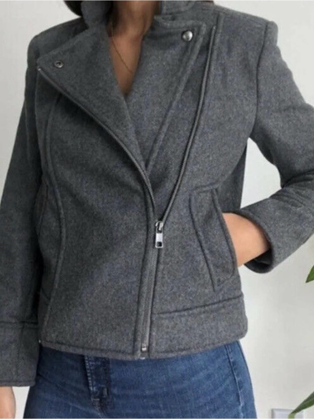 Banana Republic Gray Bomber Jacket